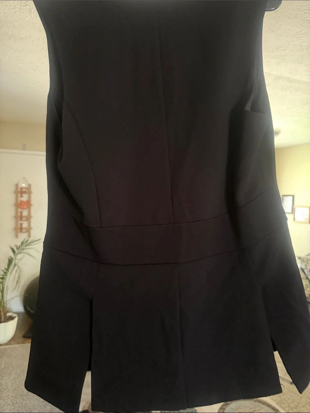 Michael Kors Black Sleeveless Blazer Vest with Gold Studs